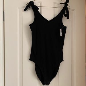 NWT Black ribbed body suit